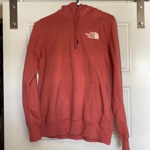 Salmon colored Women's North Face hoodie